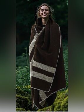 Molithe 100% Wool Blanket, 62" x 86", Warm Warm, Thick, Washable, Military.